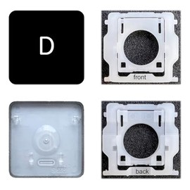 Dolphin.dyl Replacement Individual Key Cap with Hinge for (M1 M2) MacBook Pro A2141 A2251 A2289 A2338 A2442 A2485 MacBook Air A2179 A2337 A2681 (D Key)
