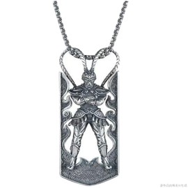 Joddfly Monkey Sun Wukong Fighting Buddha Pendant Amulet, Men's Long Necklace (DSXP)