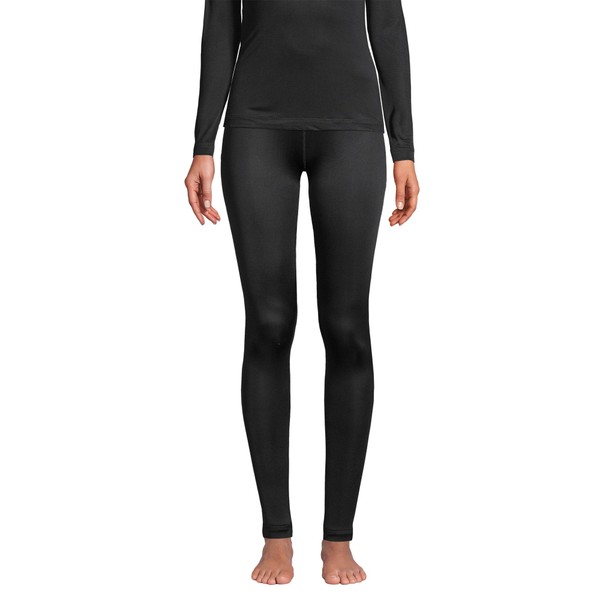 Lands' End Womens Silk Interlock Pants Black Plus 3X