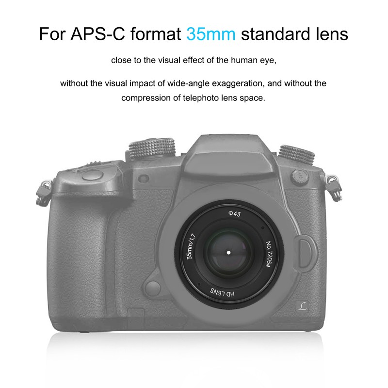 NEWYI 35mm F1.7 M4/3 Mount Large Aperture Portrait Fixed Focus