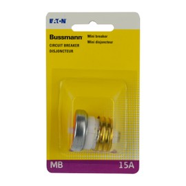 Bussmann, Pack of 1, No Color BP/MB-15 15 Amp Edison Base Plug Fuse Circuit Breaker, 125V