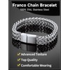 ChainsHouse Mens Chain Bracelet, 316L Stainless Steel Franco Bracelet, Cuban