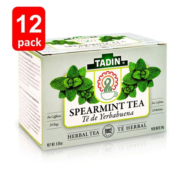12 BOXES TADIN🍃 SPEARMINT HERBAL TEA 🍵 BOXES WITH 24 BAGS EACH BOX