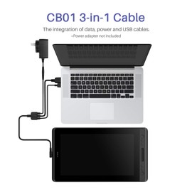 HUION CB01 3in1 HDMI Cable for Graphics Drawing Tablet Kamvas Pro 16 Pro 13 Pro 12