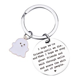 Guqqeuc Friends Keyring Gift for Friend Bestie Christmas Birthday Gifts for Girls Boys Friend Inspirational Leaving Gift for Bff Ghost Friends Friendship Gifts for Best Friend Present Keychain