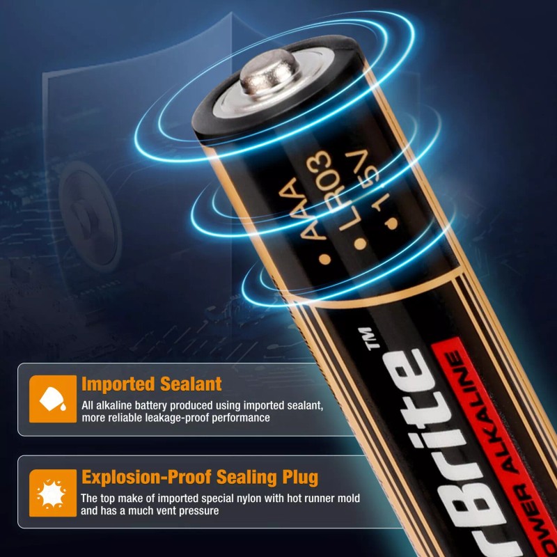 EverBrite 64PCS Alkaline Battery Pack 32PCS AA 32PCS AAA Alkaline