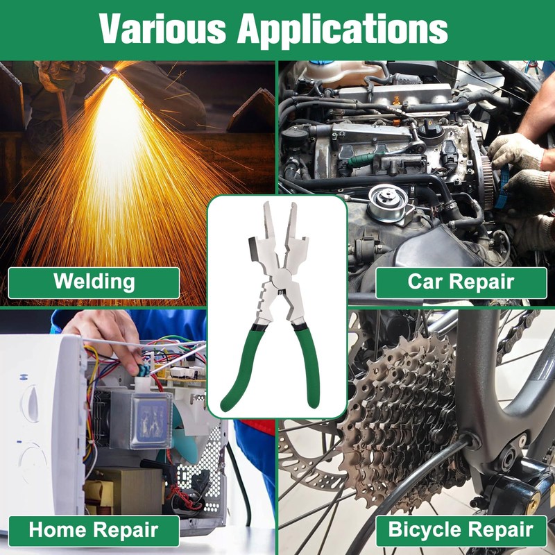 INJOYTEC 8-Inch MIG Welding Pliers Nozzle Cleaner Rounded Hammer Face