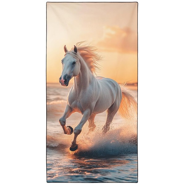 Wnntyu Printed Beach Towel 90 x 180 cm, Sand-Free &