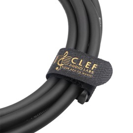 Clef Audio Labs XLR Cable, 12 Feet, Heavy Duty Balanced 22AWG Cord, 24K Gold Plated Male to Female Connectors for Microphones & Audio Interface, Black PVC Jacket, Zinc Alloy Shell, Cable Ties Included