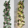 GUOCHENG 6FT Artificial Flower String Lights Battery Operated Rose Floral