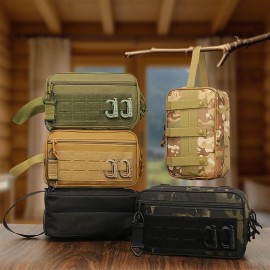 Tactical Toiletry Bag for Men Molle Shower Shaving Kit Waterproof EDC Dopp Kit for Travel Camping Gym Compact Hygiene Organizercolor: BCP, size: L