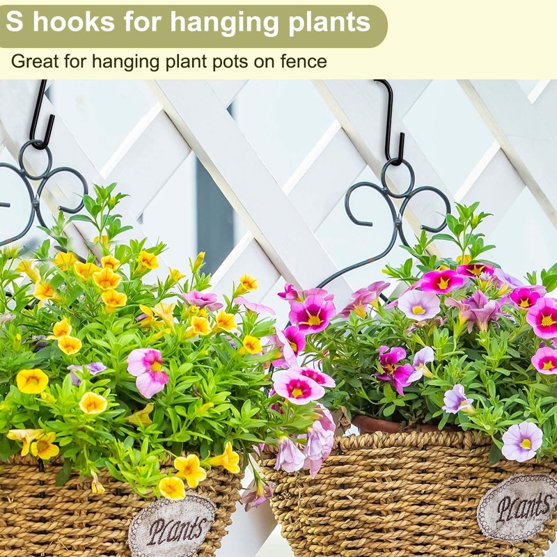 ESFUN 30 Pack Heavy Duty S Hooks for Hanging, Black