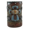 Ebros Gift Country Rustic Western Blue Cross W/ Concho Toilet