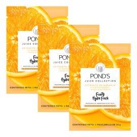 Set Mascarilla Ponds Fruity Hydra Fresh Naranja Facial Normal