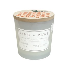 Sand + Paws Scented Candle - Pumpkin Spice - Additional Scents and Sizes –Luxurious Air Freshening Jar Candles Neutralize pet Odors and Enhance Home décor – 100% Cotton Lead-Free Wicks - 21 oz