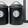 Darthome Black Tea Coffee Sugar Canisters Metal Airtight Lid Kitchen