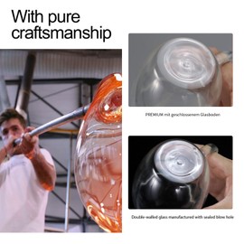 DSYZWEE Double Walled Glass Coffee Mugs, 350ML Insulated Latte Glasses Mugs, 6 Pack Hollow Insulated Glass Coffee Cups with Handle, for Latte, Cappuccinos, Heat Resistant