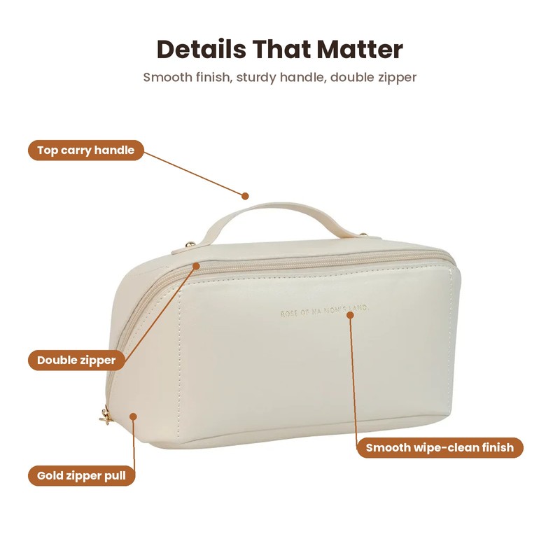 Women’s Cosmetic Box Bag – Large Travel Makeup Case with