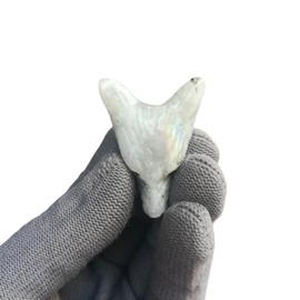 Sunshcat Natural Moonstone Pocket Wolf Head Crystal and Healing Stone Figurine,1.37 Inchs Perforated DIY Jewelry Pendant