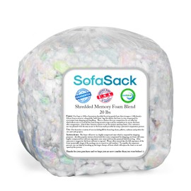 Sofa Sack Shredded Foam Refill: Memory Foam Filling Refill for Bean Bags, Dog Beds and Pillows, 20lbs, Multi-Color