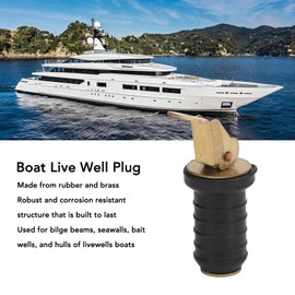 Boat Live Well Plug Brass Livewell Bait Well Drain Plug Tight Sealing Boat Drain Plug Boat Drain Plug for Bilge Beam Seawall (0.6inch),Boat,Yacht Spare Parts