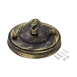 sourcing map Retro Light Canopy Kit with Hooks, Vintage Chandelier Ceiling Plate for Lighting Accessories DIY, 104 mm 4.1 Inch Black Gold