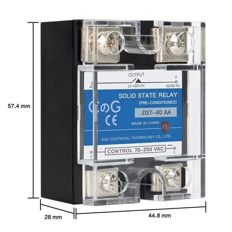 CGELE Solid State Relay SSR-40AA AC to AC Input 70-250VAC