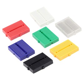 VKLSVAN 7 Pcs 170 Tie-Point Breadboard Set, Solderless Prototype, 7 Colors PCB Mini Breadboard with Double-Sided Tape