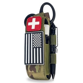 Molle TQ Tourniquet Pouch Holder & Tactical Trauma Medical Shear Flashlight Duty Belt Holster