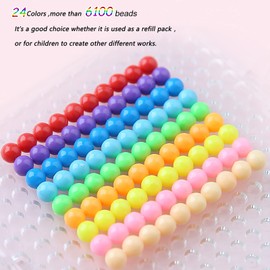 Magic Water Sticky Fuse Beads 24 Color 5800 Beads 5MM Refill Box for Kids DIY Fun Art Crafts Designer Educational Toys