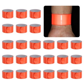 PATIKIL 22cm Reflective Bands, 24pcs Reflective Arm Bands Straps Wrist Reflective Running Gear Safety Reflective Straps Bracelets High Visibility for Night Walking Bicycle, Orange