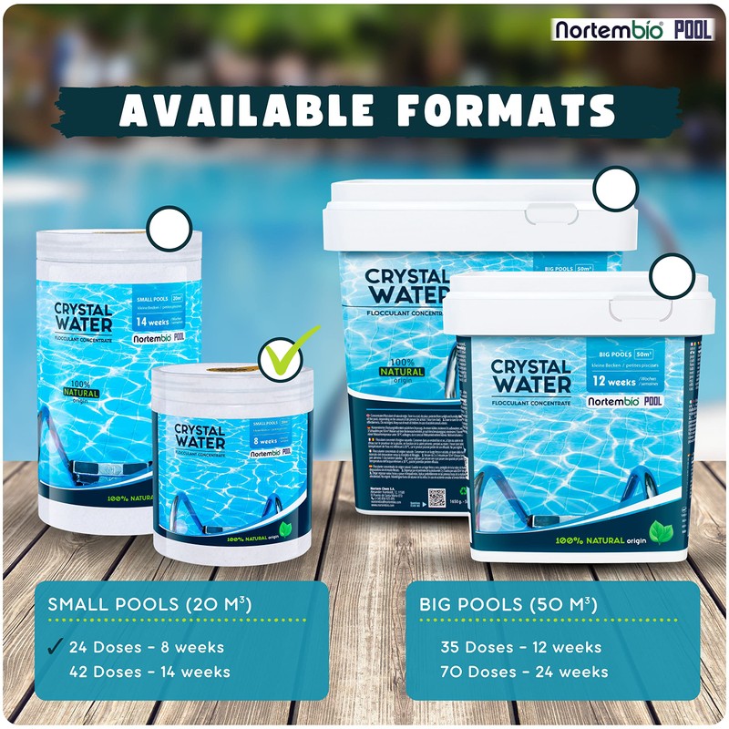Nortembio Concentrated Natural Flocculant, 8 Weeks. Turbidity Remover for Small