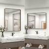 CHARMOR 22x30 Bronze Bathroom Wall Mirror, Brushed Metal Framed Vanity