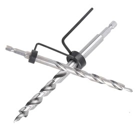 3/8" Step Drill Bit Hex Shank Pocket Hole Drill Bit with Adjustable Depth Stop Collar for Pocket Hole Jig Kit