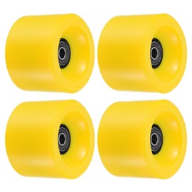 PATIKIL 4 Pack 70 mm 78A Longboard Wheels with Black ABEC-9 Bearings Soft Cruiser Wheels Road Wheels for Skateboards Skateboard Wheel PU Yellow