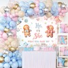 MEHOFOND Winter Gender Reveal Backdrop Banner, Christmas Gingerbread He or