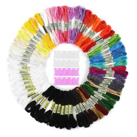 52 Farben Stickgarn Set, Embroidery Floss Multifarben,Bunt Perlgarn Zum Sticken,Sehr Gut Geeignet Für Die Herstellung Von Freundschaftsbänder Knüpfen,Stickereien Und Kreuzstichen