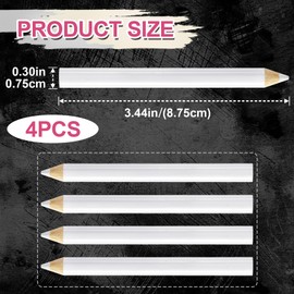 HINZIC 4 Pcs Sewing Pencil for Fabric, White Tailor Marker Pencils, Erasable Fabric Chalk Pencil, Marking and Tracing Tool for Quilting Dressmaker Craft