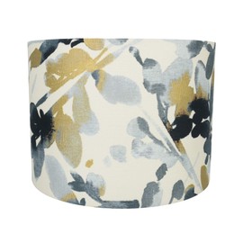 Urbanest Classic Drum Lamp Shade in Leaf Storm, 12-inch by 12-inch by 9-inch, Spider Washer Fitter