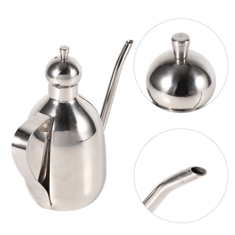1Pc 0.35L Stainless Steel Olive Oil Dispenser Vinegar Pot Bottle