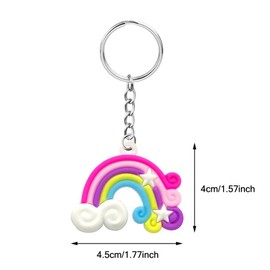 Kawailay Keyring Key Ring Party Set for Birthdays, rainbow