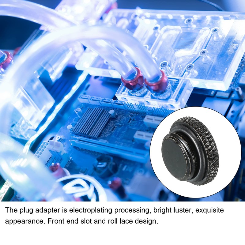 MECCANIXITY Computer Water Cooling Plug Fitting G1/4" Black for PC