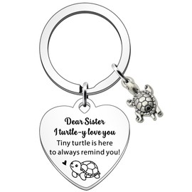 SDOFY Cute Turtle Gifts Turtle Keyring Sister Gifts for Sister Birthday Gifts Soul Sister Friend Gifts for Women Girls Turtle Lovers