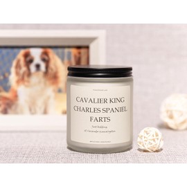 Cavalier King Charles Spaniel Gifts & Decor Cavalier King Charles Spaniel Gifts for Women, Dog Farts Candle, Dog Mom Gifts for Women - Lavender & Eucalyptus, Crafted by Natural Soy Wax, 7OZ