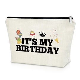Funny Birthday Gifts for Daughter Makeup Bag Organizer Travel Happy Birthday Presents for Sister Adults Cosmetic Bags for Women Bachelorette Decorations