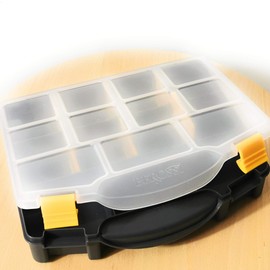 Kerafactum Screws Sorting Box Screw Box for System Storage Box for Small Parts with Lid and Compartments Sorting Box Empty Screw Storage Box Small Organiser 1 Black