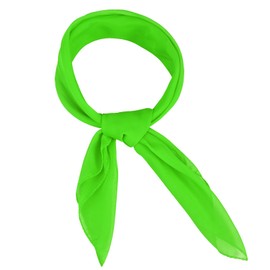 Cyunda Chiffon Scarf for Women and Girls, 26x26 inches Square Neck Scarf, Classic Retro Ribbon Handkerchief for Hair Wrapping,Green
