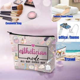 PXTIDY Esthetician Mode Cosmetic Bag Esthetician Beautician Salon Stylist Make Up Bag Esthetician Vibes Beauty Artist Gift