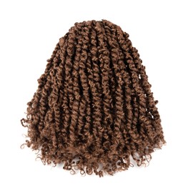 Umylar 8 Packs Passion Twist Hair 10 Inch Pre-twisted Passion Twist Crochet Hair For Women Pre-looped Short Passion Twist Bohemian Braids Synthetic Crochet Hair Extension(10 Inch (Pack of 8), 30#)