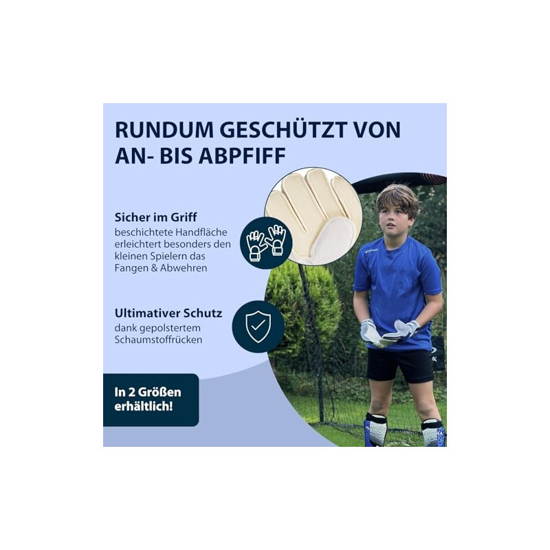 HUDORA Torwarthandschuhe Kinder Gr√∂√üe S/M - Klassik Tormann Handschuhe